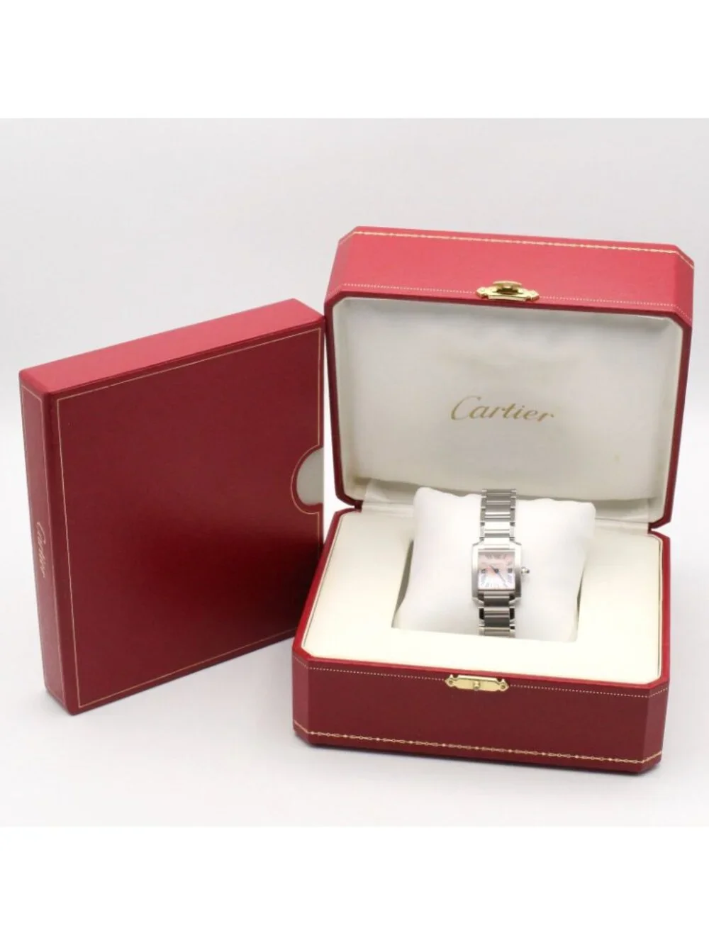 Cartier Watch Tank Francaise SM Pink Shell Stainless Steel